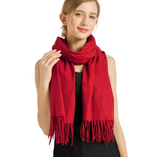 Ciormis Pashmina Scarf for Women, Soft Pashminas Shawls and Wraps for Evening Dresses, Wedding Bride Bridesmaid Shawls Scarf - color: U# Red