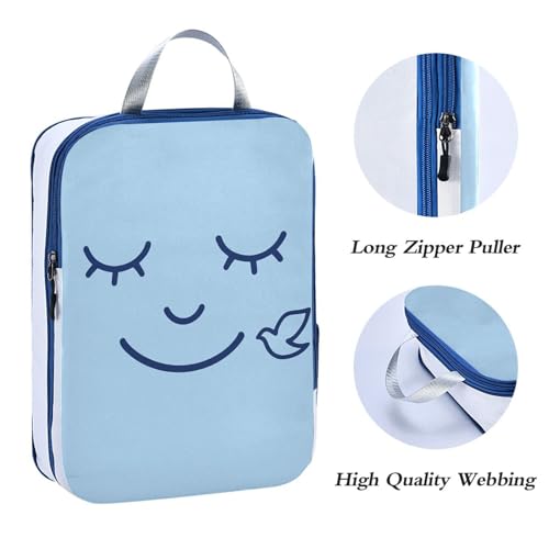 With Zipper 3pcs Travel Packing Storage Bags Polyester Bags for Closet, Peaceful Dove Look (1) (3 Set) - color: Peaceful Dove Look (1)