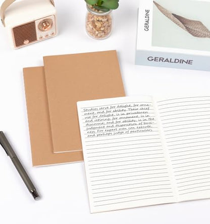 24 Pack A5 Ruled Lined Kraft Notebooks Bulk, Journaling Notebooks, A5 Lined College Ruled Notebook, 8.3x5.5 Inches 60 Pages Travel Journal Notebooks Set for Work, School, Writing - style: Brown-24-Lined