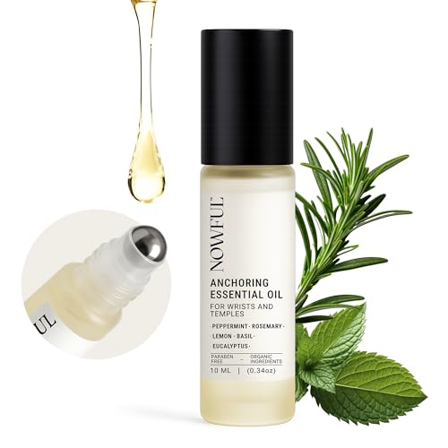 Anchoring Essential Oil Roll-On for Focus, Energy & Stress Relief - Awaken Senses with Pure Peppermint, Eucalyptus, Lemon & Rosemary Essential Oil Blend | Amplify Mood and Mental Clarity - 10ml
