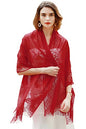 RIIQIICHY Shawls and Wraps for Evening Dresses Scarfs for Women Pashmina Wedding Formal Shawl - color: Red-3