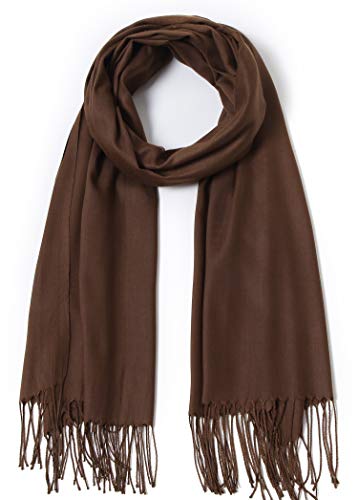 Cindy & Wendy Pashmina Shawls and Wraps Scarf for Women Soft Large Winter Shawl for Evening Dress Wedding Party - color: Coffee