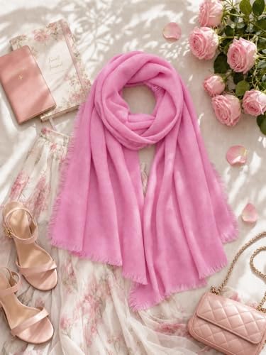 KVSS Women's Fine Knit Shawl, 55% Cashmere 45% Mulberry Silk, X Gauge 120/2NM Yarn Lightweight Spring Summer Wrap Scarf - color: Putty