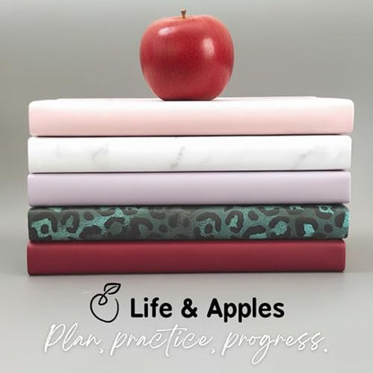 Life & Apples Wellness Journal Planner – Food Log, Fitness Tracker, Habit Tracker, Weight Loss Journal for Diet Tracking and Health Goals, Undated, Size A5 Aquamarine - color: Aquamarine