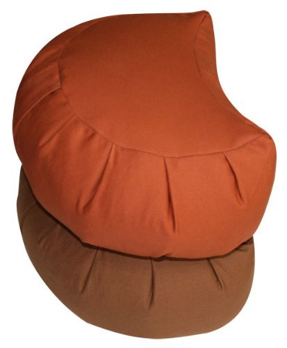 Buckwheat Crescent Zafu Meditation Cushion, Burgundy - color: Burgundy