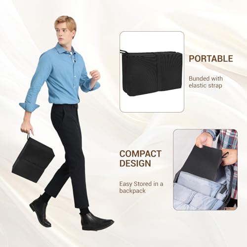 Foldable Stadium Seat Cushions 2 Pack, Bleacher Cushions with Carry Handle, 16.8 * 13.2 * 2 inches for Travel and Outdoor Use (Black)