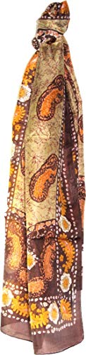 Unisex, Large Silk Scarf Wrap Meditation Soft Printed Boho Bohemian Yoga Long Scarf Indian Ethnic Lightweight Bandana 4883