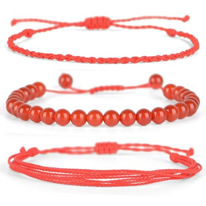 QOGIR Handmade Healing Bracelet,6mm Natural Gem Stone Bracelet rope bracelet - color: Carnelian( Vitality and Energy), size: 6mm