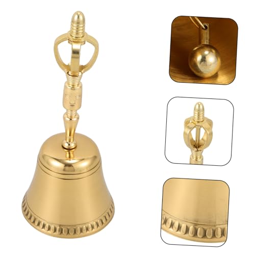 VICASKY Hand Bell Copper Instrument for Buddhist Prayer and Meditation Elegant Design Tranquil Sound for Home Decor and Spiritual Practices