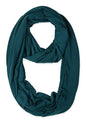 corciova Black Soft Girl Women Infinity Wrap Scarf Stretchy Jersey Knit Sleep Head Circle Scarf Continuous Loop Light Weight - color: 106 Midnight Green