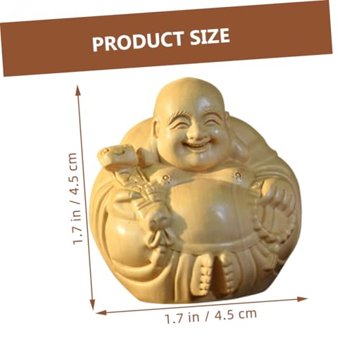 Wooden Carved Maitreya Buddha Ornament Solid Wood Decorative Adornment for Home Zen Decor Unique Tabletop Accent Delicate Craftsmanship
