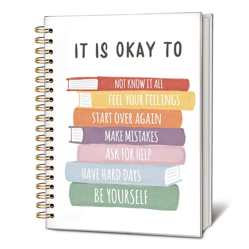 It is Okay to Mental Health Journal, Inspirational Notebooks, Therapy Journal for Mental Health, Mental Health Counselor Gifts, Hardcover Spiral Notebook Journal 5.5x8.3 Inch - color: It Is Okay To
