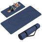 Large Yoga Mat Thick, 76"x32"x0.31"Wide POE Exercise Mat with Non-Slip Surface & Carry Strap, Anti-Tear Workout Mat for Yoga, Pilates, Fitness - color: Navy Blue