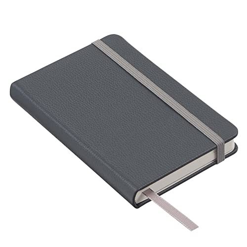 Leather Pocket Notebook, Writing Journal, Full-Grain Leather, Narrow Ruled Paper, Notebooks for Work & School, Twilight Gray (5.7" x 3.8”) - color: Twilight Gray, size: Pocket