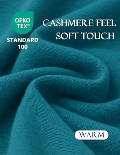 PULI Womens Large Cross Front Poncho Sweater Wrap Topper Knitted Elegant Shawls Cape for Fall Winter - color: 1-dark Cyan