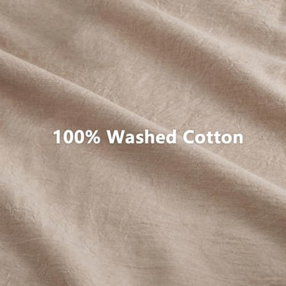 100% Washed Cotton Weighted Blanket Cover, Linen Feel Duvet Cover for Weighted Blanket 60"x80", Plain Simple Cotton Heavy Blanket Duvet Cover (Beige, 60"x80") - color: Beige (No Blanket), size: 60"x80"