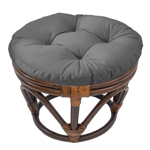 Futon Seat Cushion, Overstuffed Round Tatami Indoor Outdoor Seat Pads Chair Pad, Solid Color Footstool Cushion, not Include Chairs(18inch) (Dark Gray) - color: Dark Gray