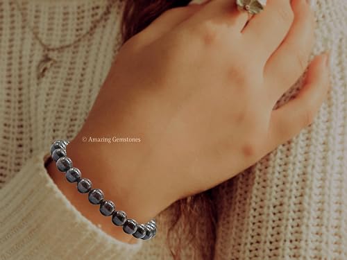 Amazing Gemstone Crystal Bracelet for Women Men's Gifts - Protection Healing Crystal Bracelet - 8mm Gemstone Beaded Stretchable Bracelet Pulseras Para Hombres Mujer Stocking Stuffers Mothers Day Gift (Garnet) - color: Garnet