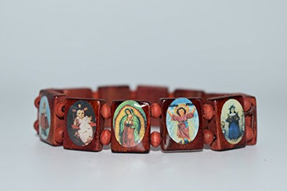 Nature's Enlightenment Light Brown Wooden Picture Bead Bracelet-