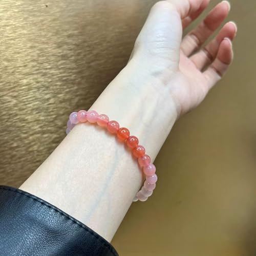 Beaded Bracelets for Women,Stretch Healing Crystal Bracelet Natural Stone Gemstone Jewelry Gifts - color: Style S-Gradient Agate