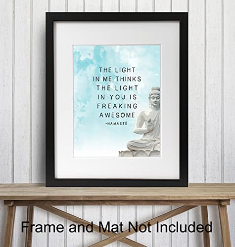 Zen Decor - Buddha Wall Art for Spa or Yoga Studio - Spiritual Meditation Gift for New Age Buddhist, Buddhism Fan - Wall Decoration for Living Room, Bathroom, Bedroom - 8x10 UNFRAMED Poster Print