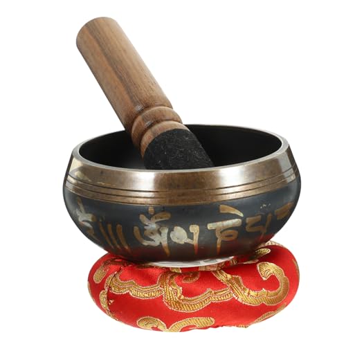 ERINGOGO 1 set Tibetan Singing Bowl Set with Cushion Mallet Meditation Sound Bowl for Yoga Relaxation Spiritual Therapy and Home Decor for Buddhists and Mindfulness Practices Random Color