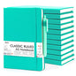 feela 12 Pack Notebooks Journals Bulk, Hardcover Notebook Classic Ruled Lined Journals with Pen Holder for Women Girls School Business Supplies, with 12 Black Pens, 120 GSM, 5.1”x8.3”, A5, Aqua - color: 12 Aqua