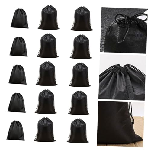 POPETPOP Set of 15 Non-woven Fabric Storage Bags Double Drawstrings Vacuum Storage Pouches Dustproof for Home Outdoor Use