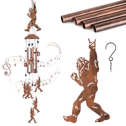 Outdoor Wind Chimes Big Foot Sasquatch Gifts Metal Windchimes for Men/Women/Memorial Gift Metal WindChimes for Outside/Indoors, Home, Lawn, Porch, Patio, Garden Decor - color: Bigfoot