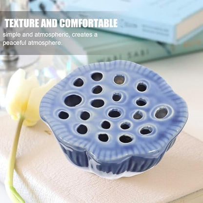 SHINEOFI Ceramic Lotus Pod Vase Small Flower Pot Table Centerpiece for Dining Room and Bookshelf Home Decor Zen Style
