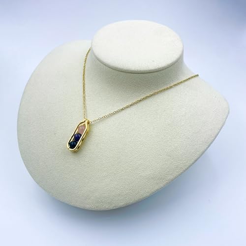 Natural Crystal Necklace Gift for New Beginnings, Crystals and Healing Stones Necklace for Anxiety Relief, Encourage Gift For Women, Mum, Natural Genuine Gemstone, Cheer Up - color: Silver, style: Anxiety Relief