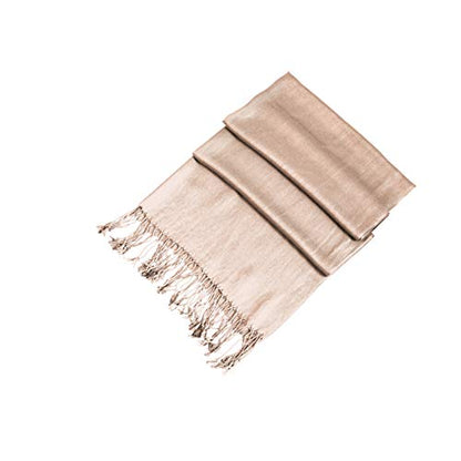 Sakkas Large Soft Silky Pashmina Shawl Wrap Scarf in Solid Colors - color: Clay