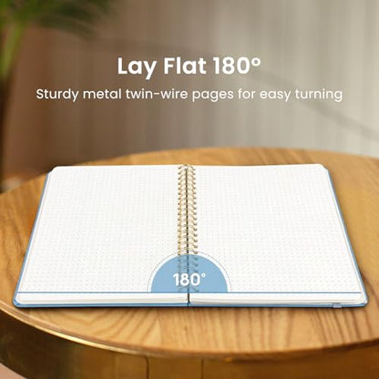 Taja Dotted Spiral Journal Notebook for Women & Men, 140 Pages, Dotted Notebook for Journaling & Note Taking, Journals for Writing, A5(5.7" x 7.9") – Blue - color: D.Blue, style: b-Dotted