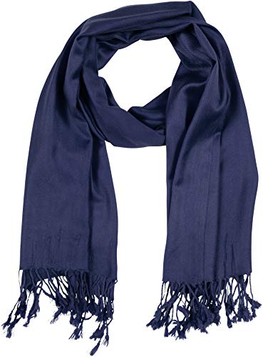 Sakkas 78" X 28" Rayon from Bamboo Soft Solid Pashmina Feel Shawl/Wrap/Stole - color: Navy