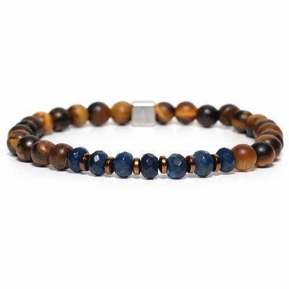 Tigranes Premium Natural Stone Bracelet Collection – Handmade Gemstone Jewelry in Luxury Branded Gift Box - style: Midnight Tiger’s Eye