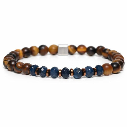 Tigranes Premium Natural Stone Bracelet Collection – Handmade Gemstone Jewelry in Luxury Branded Gift Box - style: Midnight Tiger’s Eye
