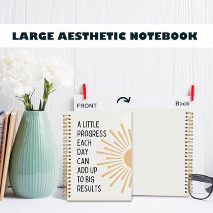 BearCake Boho Sun Inspirational Motivational Notebooks Journal,Mental Health Gifts, a Little Progress Each Day Can Add Up to Big Results Notebooks,Boho Sunshine Notebook,Spiral Notebook 5.5x8.3 - color: white-physiotherapy-sunrise