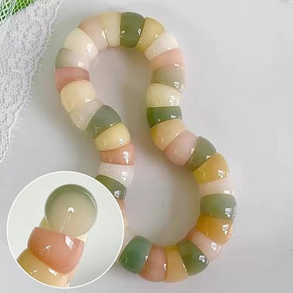 Natural Bodhi Seed Bracelets Anxiety Fidget Bracelets Anxiety Relief Items Protection Healing Stretch Bodhi Fidget Bracelet for Women Men - color: Rainbow Bodhi Bead Bracelet