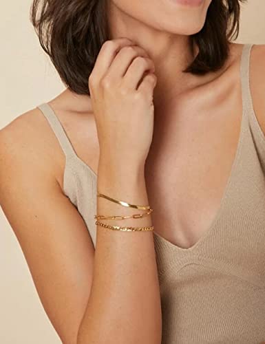 925 Sterling Silver Paperclip Chain Bracelet 3/4/5mm Silver Bracelet for Women Men Silver Bracelet 6.5-9 Inches - color: Gold 4mm, size: 6.5