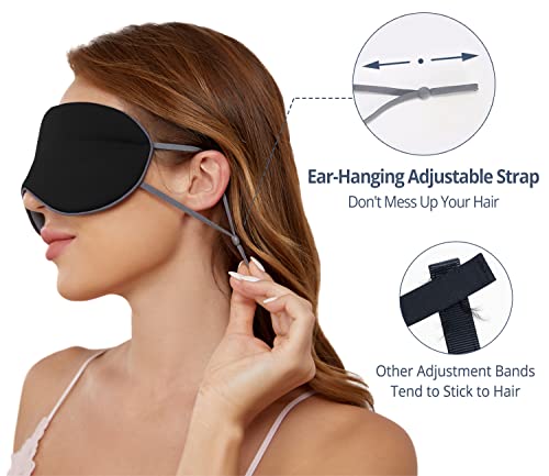 Sleeping Mask 2 Pack, Warm, Cool Double-Sided Use of Sleep Mask, Super Soft Blindfold with Adjustable Strap, Block Out Light, Comfort Sleep Eye Mask for Travel Meditation Nap Black - color: Black/Black + Dark Gray/Light Gray