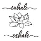 KOYILTD Inhale Exhale Lotus Flower Wall Art Black Metal Zen Decor Large Black Modern Inhale Exhale Lotus Flower Wall Sign Metal Decor for Indoors or Outdoors (Elegant, Lotus 1)