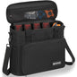 IBVIVIC 4 Slots Wireless Microphone Case with Foam, Microphone Carry Travel Bag with Shoulder Strap Mic Storage Bag for Singing, Karaoke, Party