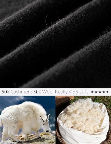 Soft Cashmere Blend Wrap Chic Scarf Stole for Women Wayfarer Travel Extra Large 87"x28" - color: Black
