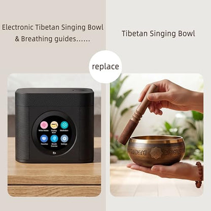 Kipcush Sleep Sound Machine - Dual Speakers, Tibetan Singing Bowls, 19 Soothing Tones, 20 White Noises, Visual & Auditory Breathing Guides | Deep Sleep, Anxiety Relief, Meditation, Rechargeable