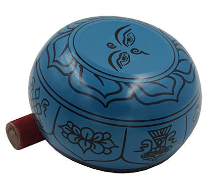 DharmaObjects Yoga Meditation 6 Inches 8 Lucky Symbols Singing Bowl/Cushion/Leather Mallet Gift Set (Turquoise) - color: Turquoise, size: 8 Lucky Symbol