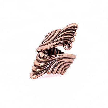 Copper Scroll Ring, Solid Copper Bypass Ring, Adjustable Fit For Most Sizes