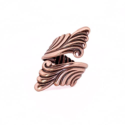 Copper Scroll Ring, Solid Copper Bypass Ring, Adjustable Fit For Most Sizes