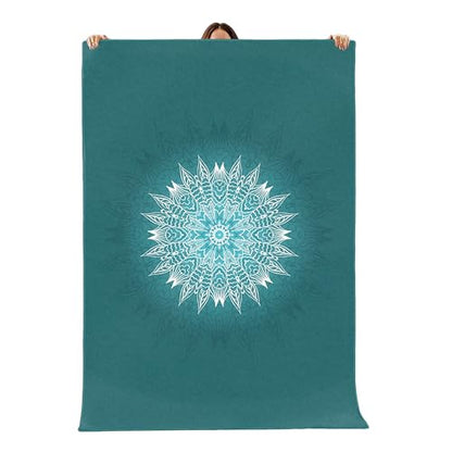 Mandala Yoga Rug, Handmade Geometric Carpet, Meditation Mat, Soft Green Mandala Design, Boho Living Room Accent, Custom Gift Idea