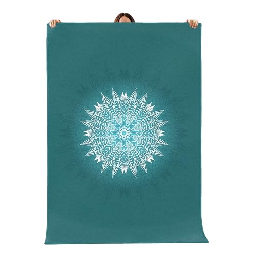 Mandala Yoga Rug, Handmade Geometric Carpet, Meditation Mat, Soft Green Mandala Design, Boho Living Room Accent, Custom Gift Idea