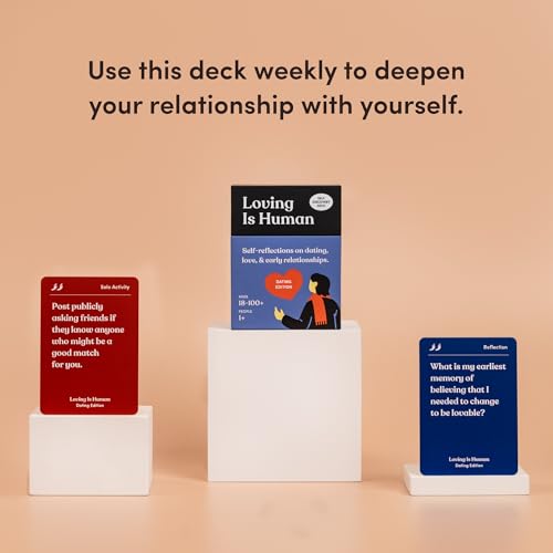 Loving is Human (Dating Edition) | 140 Conversation Cards to Help Deepen Romantic Relationships | Self-Reflections on Dating, Love & Early Relationships | Dating Card Game for 1+ Players - style: Loving Is Human (Dating Edition)